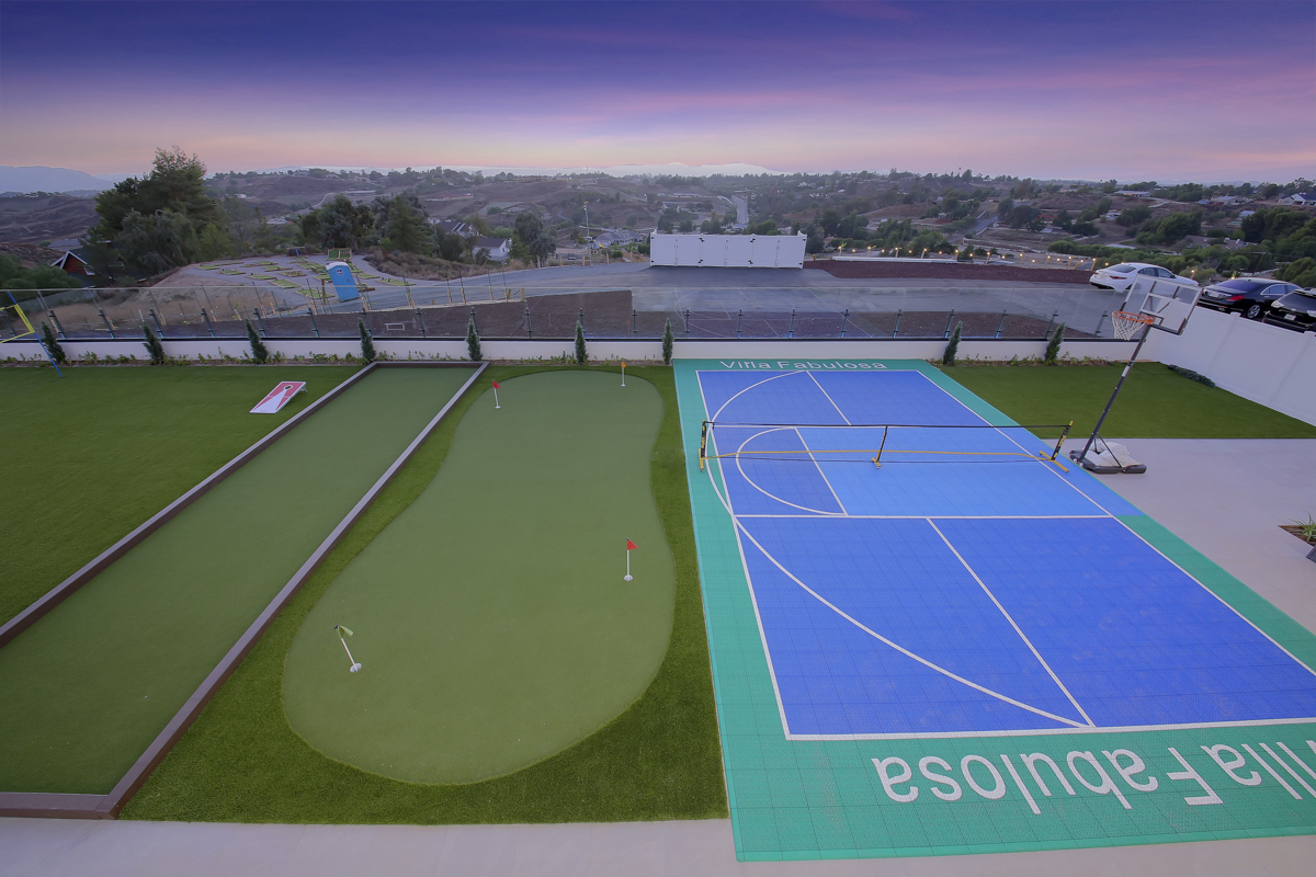Sports court aerial view